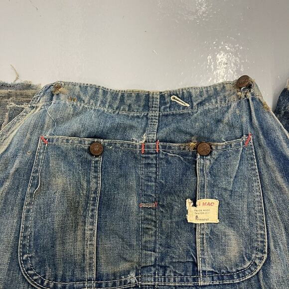 Vintage 60s Big Mac Blue Denim Workwear Overalls 46x32 - Picture 2 of 5
